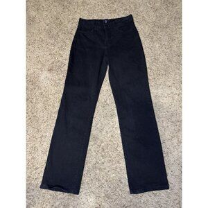 NYDJ Womens Jeans Straight Lift Tuck Stretch Black Mid-Rise USA Sz 6 29/31